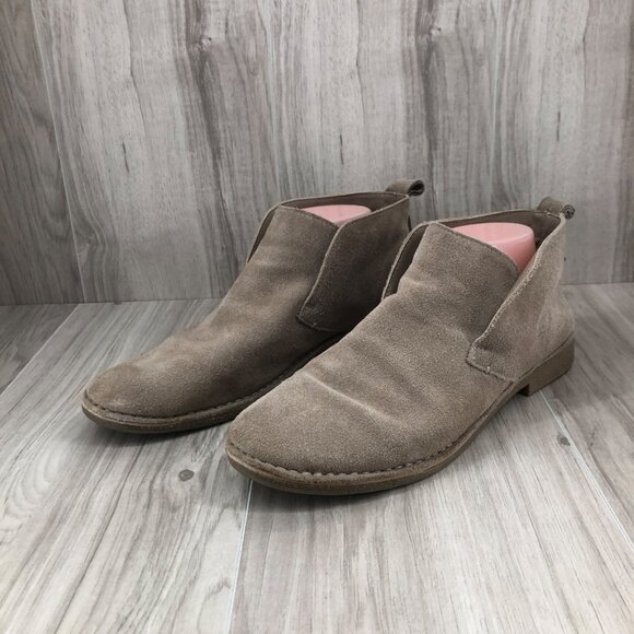 Dolce Vita Ankle Boots Womens 11 Findley Tan Suede Slip On Booties - Picture 4 of 11